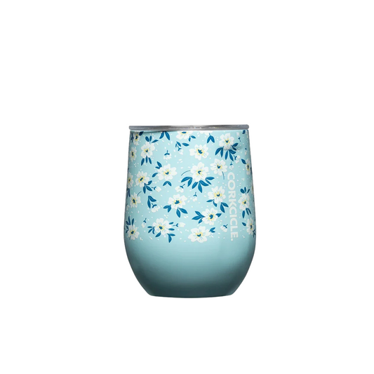 12oz Stemless Ditsy Floral Blue