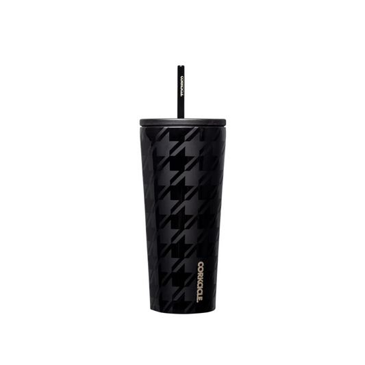 24oz Cold Cup Onyx Houndstooth
