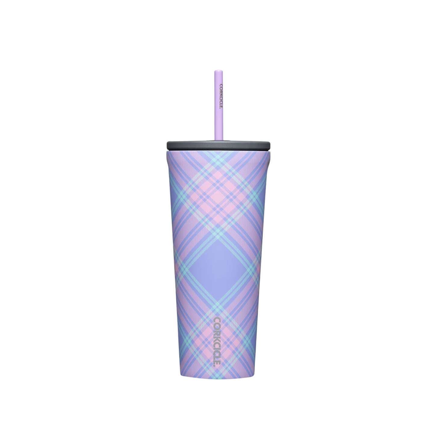 24oz Cold Cup Springtime Plaid