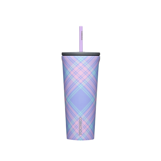 24oz Cold Cup Springtime Plaid