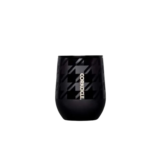 12oz Stemless Onyx Houndstooth